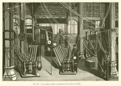Die Gramme-Maschinen auf der Elektrizitätsausstellung von 1881 von French School